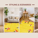 Ultra Soft Area Rug, Non Slip, Stain Resistant, Washable Area Rugs for Living Room, Bedroom, Delightful Cheerful Aesthetic Vibe(Yellow)