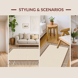 Ultra Soft Area Rug, Non Slip, Stain Resistant, Washable Area Rugs for Living Room, Bedroom, Artful Abstract Brown and Beige Blend(Beige)