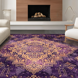 Ultra Soft Area Rug, Non Slip, Stain Resistant, Washable Area Rugs for Living Room, Bedroom, Bold Abstract Color Fusion(Purple)