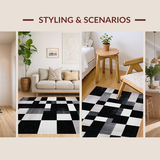 Chic Rustic Distressed Checkerboard(Black)