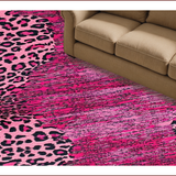 Ultra Soft Area Rug, Non Slip, Stain Resistant, Washable Area Rugs for Living Room, Bedroom, Vibrant Playful Cheetah Theme(Pink)
