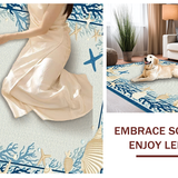Ultra Soft Area Rug, Non Slip, Stain Resistant, Washable Area Rugs for Living Room, Bedroom, Oceanic Coral Reef Aesthetic(Beige)