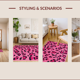 Ultra Soft Area Rug, Non Slip, Stain Resistant, Washable Area Rugs for Living Room, Bedroom, Soft Shag Cheetah Print Living Room Carpet(Pink)