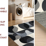 Ultra Soft Area Rug, Non Slip, Stain Resistant, Washable Area Rugs for Living Room, Bedroom, Chic Abstract Curvilinear Motif(Gray)