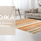 Ultra Soft Area Rug, Non Slip, Stain Resistant, Washable Area Rugs for Living Room, Bedroom, Vibrant Trellis Motif in Earth Tones(Orange)