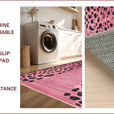 Ultra Soft Area Rug, Non Slip, Stain Resistant, Washable Area Rugs for Living Room, Bedroom, Chic Fluffy Cheetah Aesthetic(Pink)