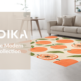 Ultra Soft Area Rug, Non Slip, Stain Resistant, Washable Area Rugs for Living Room, Bedroom, Playful Modern Eclectic Design(Orange)