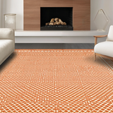 Ultra Soft Area Rug, Non Slip, Stain Resistant, Washable Area Rugs for Living Room, Bedroom, Cozy Textured Ogee Design(Orange)