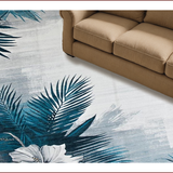 Ultra Soft Area Rug, Non Slip, Stain Resistant, Washable Area Rugs for Living Room, Bedroom, Elegant Gray Blue Floral Vibes(Gray)