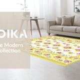 Ultra Soft Area Rug, Non Slip, Stain Resistant, Washable Area Rugs for Living Room, Bedroom, Charming Yellow Floral Medley(White)