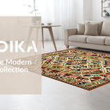 Ultra Soft Area Rug, Non Slip, Stain Resistant, Washable Area Rugs for Living Room, Bedroom, Distinctive Trellis Patterned Comfort(Brown)
