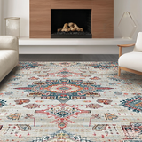 Ultra Soft Area Rug, Non Slip, Stain Resistant, Washable Area Rugs for Living Room, Bedroom, Whimsical Abstract Patterned Charm(Gray)