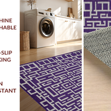 Ultra Soft Area Rug, Non Slip, Stain Resistant, Washable Area Rugs for Living Room, Bedroom, Stylish Gray and Purple Harmony(Purple)