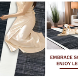 Ultra Soft Area Rug, Non Slip, Stain Resistant, Washable Area Rugs for Living Room, Bedroom, Chic Farmhouse Entrance Rug Layered Door Mat Style Carpet(Black)