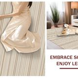 Ultra Soft Area Rug, Non Slip, Stain Resistant, Washable Area Rugs for Living Room, Bedroom, Rustic Warm Tones Coastal Inspiration(Beige)