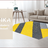 Ultra Soft Area Rug, Non Slip, Stain Resistant, Washable Area Rugs for Living Room, Bedroom, Modern Striped Yellow Grey Bathroom Quick Dry Rug(Yellow)