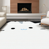 Ultra Soft Area Rug, Non Slip, Stain Resistant, Washable Area Rugs for Living Room, Bedroom, Soft Cozy White Cat Imagery(White)