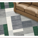 Ultra Soft Area Rug, Non Slip, Stain Resistant, Washable Area Rugs for Living Room, Bedroom, Contemporary Abstract Green Palette(Gray)