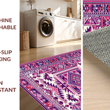 Ultra Soft Area Rug, Non Slip, Stain Resistant, Washable Area Rugs for Living Room, Bedroom, Vibrant Aztec Geometric Aesthetic(Purple)