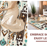 Ultra Soft Area Rug, Non Slip, Stain Resistant, Washable Area Rugs for Living Room, Bedroom, Elegant Southwestern Symmetrical Design(Brown)