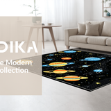 Ultra Soft Area Rug, Non Slip, Stain Resistant, Washable Area Rugs for Living Room, Bedroom, Astronomical Bold Patterned Decor(Yellow)