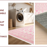Ultra Soft Area Rug, Non Slip, Stain Resistant, Washable Area Rugs for Living Room, Bedroom, Charming Pastel Bow Aesthetic(Pink)