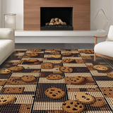 Ultra Soft Area Rug, Non Slip, Stain Resistant, Washable Area Rugs for Living Room, Bedroom, Delightful Chocolate Chip Textile Art(Brown)