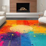 Ultra Soft Area Rug, Non Slip, Stain Resistant, Washable Area Rugs for Living Room, Bedroom, Vibrant Contemporary Splash Aesthetic(Orange)