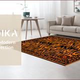 Ultra Soft Area Rug, Non Slip, Stain Resistant, Washable Area Rugs for Living Room, Bedroom, Vivid Warm Toned Wildlife Theme(Black)