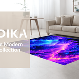 Ultra Soft Area Rug, Non Slip, Stain Resistant, Washable Area Rugs for Living Room, Bedroom, Dynamic Colorful Stellar Patterns(Purple)