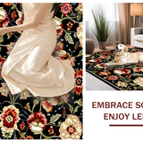 Delightful Low Pile Blooming Design(Black)