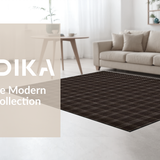 Ultra Soft Area Rug, Non Slip, Stain Resistant, Washable Area Rugs for Living Room, Bedroom, Contemporary Checkered Earthy Tones(Brown)