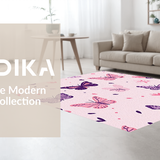 Ultra Soft Area Rug, Non Slip, Stain Resistant, Washable Area Rugs for Living Room, Bedroom, Joyful Whimsical Creature Landscape(Pink)