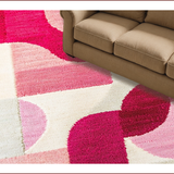 Ultra Soft Area Rug, Non Slip, Stain Resistant, Washable Area Rugs for Living Room, Bedroom, Abstract Geometric Living Room Multicolor Faded Rug(Pink)