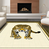 Ultra Soft Area Rug, Non Slip, Stain Resistant, Washable Area Rugs for Living Room, Bedroom, Rustic Earthy Leopard Vibes(Beige)