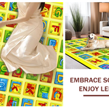 Ultra Soft Area Rug, Non Slip, Stain Resistant, Washable Area Rugs for Living Room, Bedroom, Lively Kaleidoscopic Educational Display(Yellow)