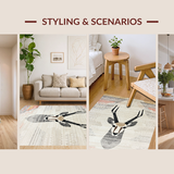 Luxe Beige Geometric Imagery(Beige)