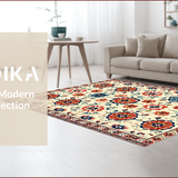 Ultra Soft Area Rug, Non Slip, Stain Resistant, Washable Area Rugs for Living Room, Bedroom, Neutral Cream Floral Nursery Stain-Resistant Carpet(Beige)
