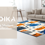 Ultra Soft Area Rug, Non Slip, Stain Resistant, Washable Area Rugs for Living Room, Bedroom, Cheerful Feline Graphic Style(Blue)