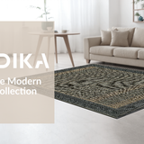 Ultra Soft Area Rug, Non Slip, Stain Resistant, Washable Area Rugs for Living Room, Bedroom, Rustic Softened Linear Patterns(Gray)