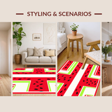 Ultra Soft Area Rug, Non Slip, Stain Resistant, Washable Area Rugs for Living Room, Bedroom, Vibrant Fruit-Inspired Decorative Touch(Red)