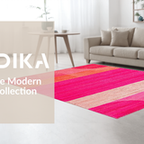 Vibrant Pink and Black Abstract(Pink)