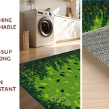 Ultra Soft Area Rug, Non Slip, Stain Resistant, Washable Area Rugs for Living Room, Bedroom, Rustic Forest Creature Design(Green)