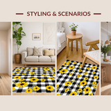 Charming Vibrant Sunflower Motif(Black)