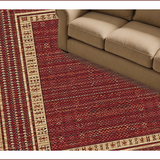 Ultra Soft Area Rug, Non Slip, Stain Resistant, Washable Area Rugs for Living Room, Bedroom, Charming Multicolor Patterned Textiles(Red)