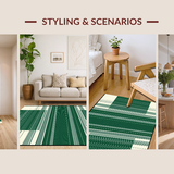 Stylish Geometric White and Green(Green)