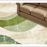 Ultra Soft Area Rug, Non Slip, Stain Resistant, Washable Area Rugs for Living Room, Bedroom, Modern Wave Sage Cream Living Room Non-Shedding Rug(Beige)