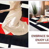 Ultra Soft Area Rug, Non Slip, Stain Resistant, Washable Area Rugs for Living Room, Bedroom, Sophisticated Linear Abstract Design(Black)
