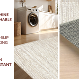 Ultra Soft Area Rug, Non Slip, Stain Resistant, Washable Area Rugs for Living Room, Bedroom, Rustic Warm Earthy Braided Style(Beige)