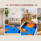 Ultra Soft Area Rug, Non Slip, Stain Resistant, Washable Area Rugs for Living Room, Bedroom, Bright Multi-Colored Learning Mat(Orange)